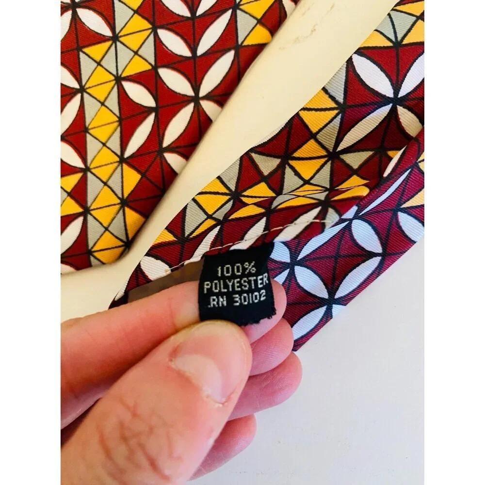 Vintage Macrae 1960s / 1970s Necktie, Geometric Design, Costume Design, 4